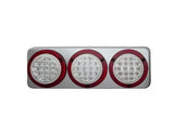 Combination LED Stop, Tail, Indicator Clear Lens / Chrome Base