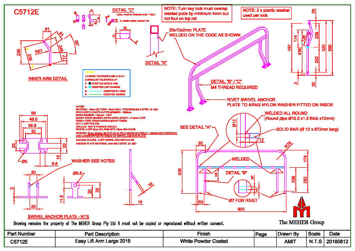 Canopy Easy Lift Arms Large 2016 Pair