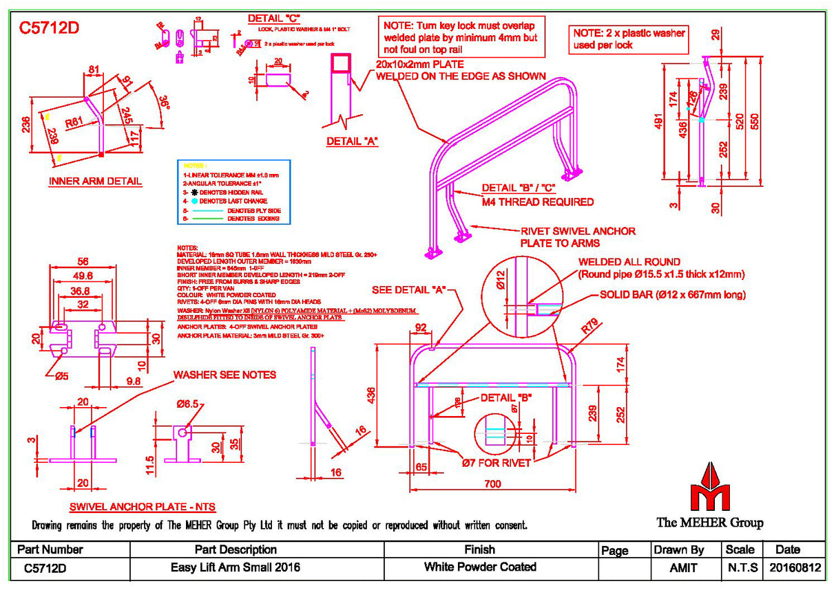 Canopy Easy Lift Arms Small 2016 Pair