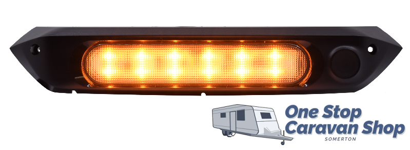 287 mm LED Awning Light with Amber Insect Repellant Mode, Switch, & Black Base