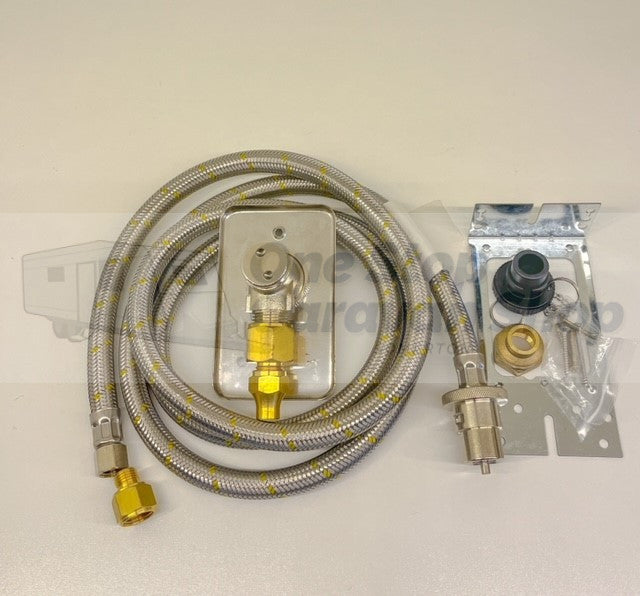 Elbow Bayonet with Wall Plate & Bracket Kit t/s 3/8" & 2m Bayonet hose t/s 1/4" & 3/8"