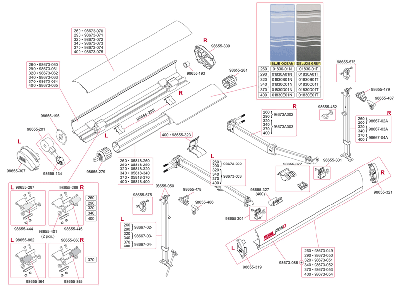 Fiamma F65 Awning End Covers Pair (LH+RH)