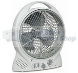 FANTASTIC 10" RECHARGEABLE OSCILLATING 12v FAN W/AM-FM RADIO BOAT CAR CARAVAN