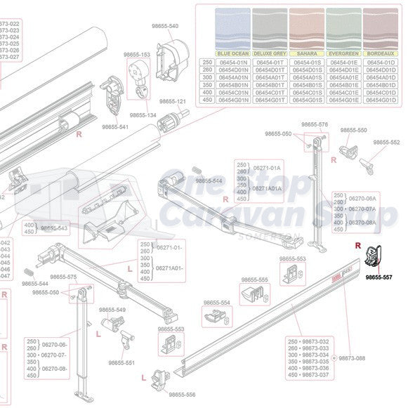 Right Hand Lead Bar End Cap (Polar White) - Suit Fiamma F45 S Awnings