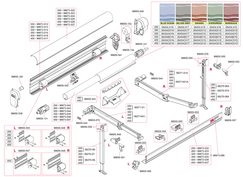 FIAMMA F45 S FIXING KIT FOR R/H LEG  98655-550 - 200-05532