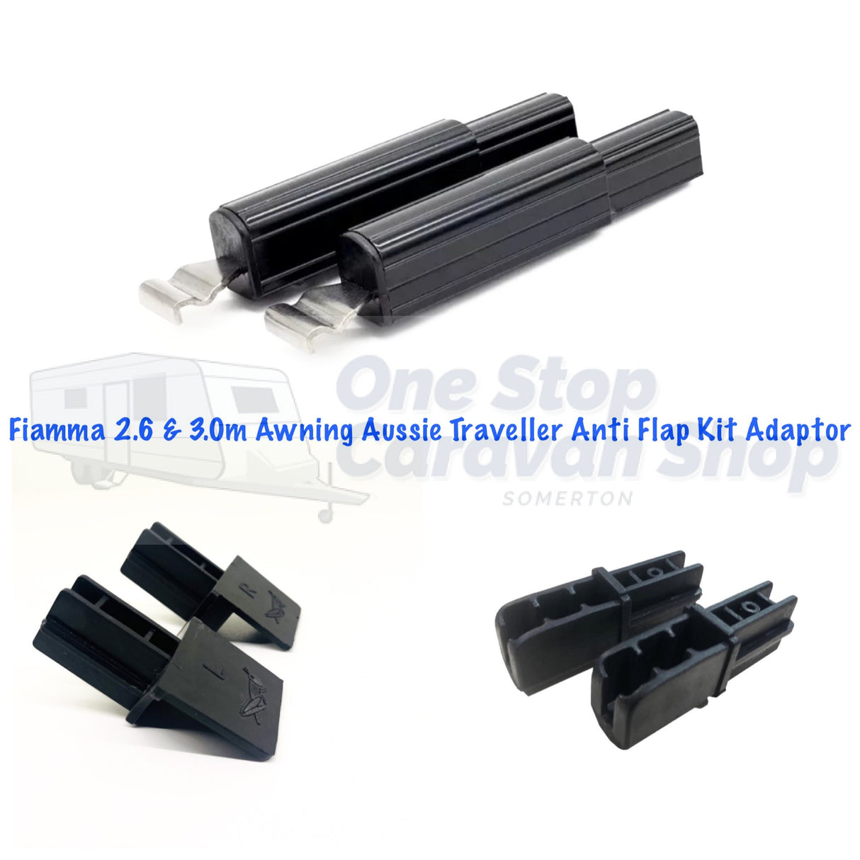 Fiamma 2.6m & 3.0m Awning Aussie Traveller Anti-Flap Kit Adaptor-Black