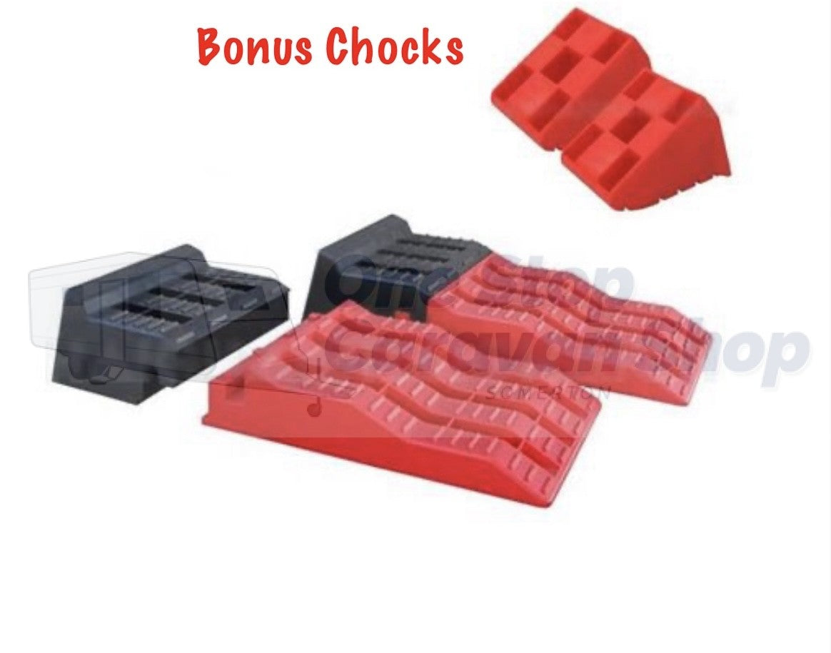 Explore Caravan 2 Piece Levelling Ramps + Wheel Chocks