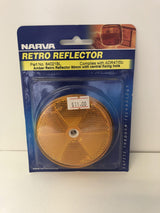 Narva  Amber Retro Reflector 80mm with Central Fixing Hole (Pair)