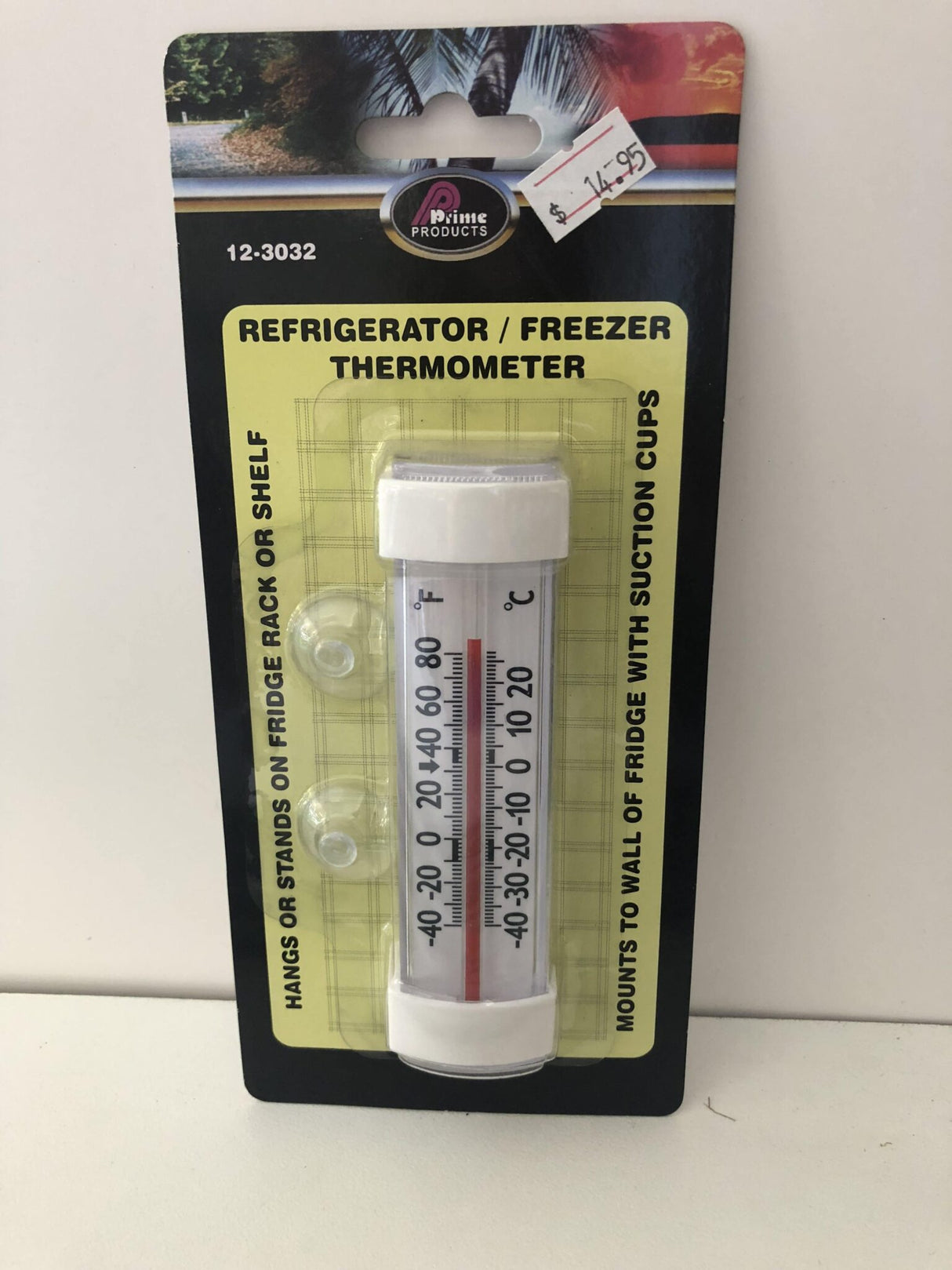 Horizontal Refrigerator/Freezer Thermometer