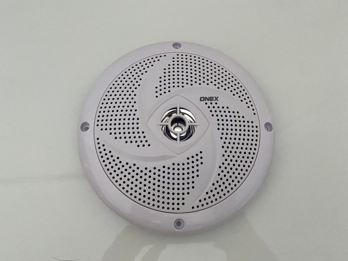 White 6.5"Dual Full Range Low Profile Marine Speakers - Pair