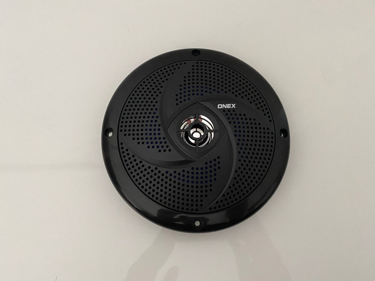 Black 6.5"Dual Full Range Low Profile Marine Speakers - Pair