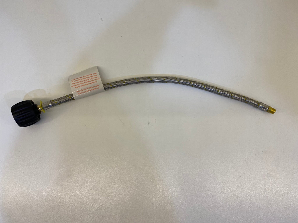 450mm Type F LCC27 Gas Hose - 1/4 Inv Flare Pigtail