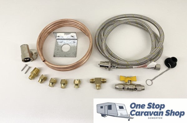 3/8 Gas Bayonet Installation Kit w/ 2m SS 3/8 Hose