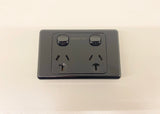 2x Black Double Pole 10AMP Powerpoint for Caravan