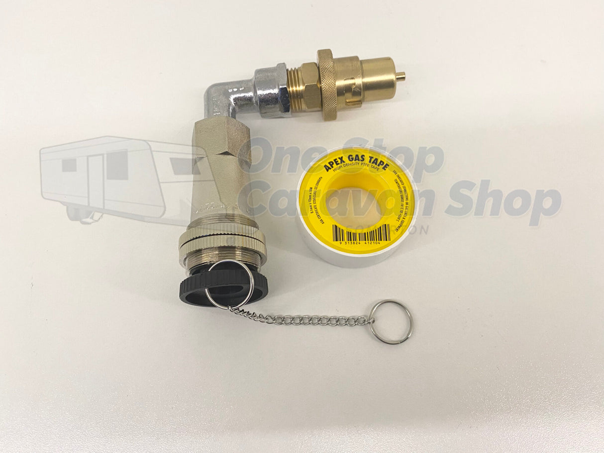 Single BAYONET ELBOW to SINGLE Bayonet Adapter