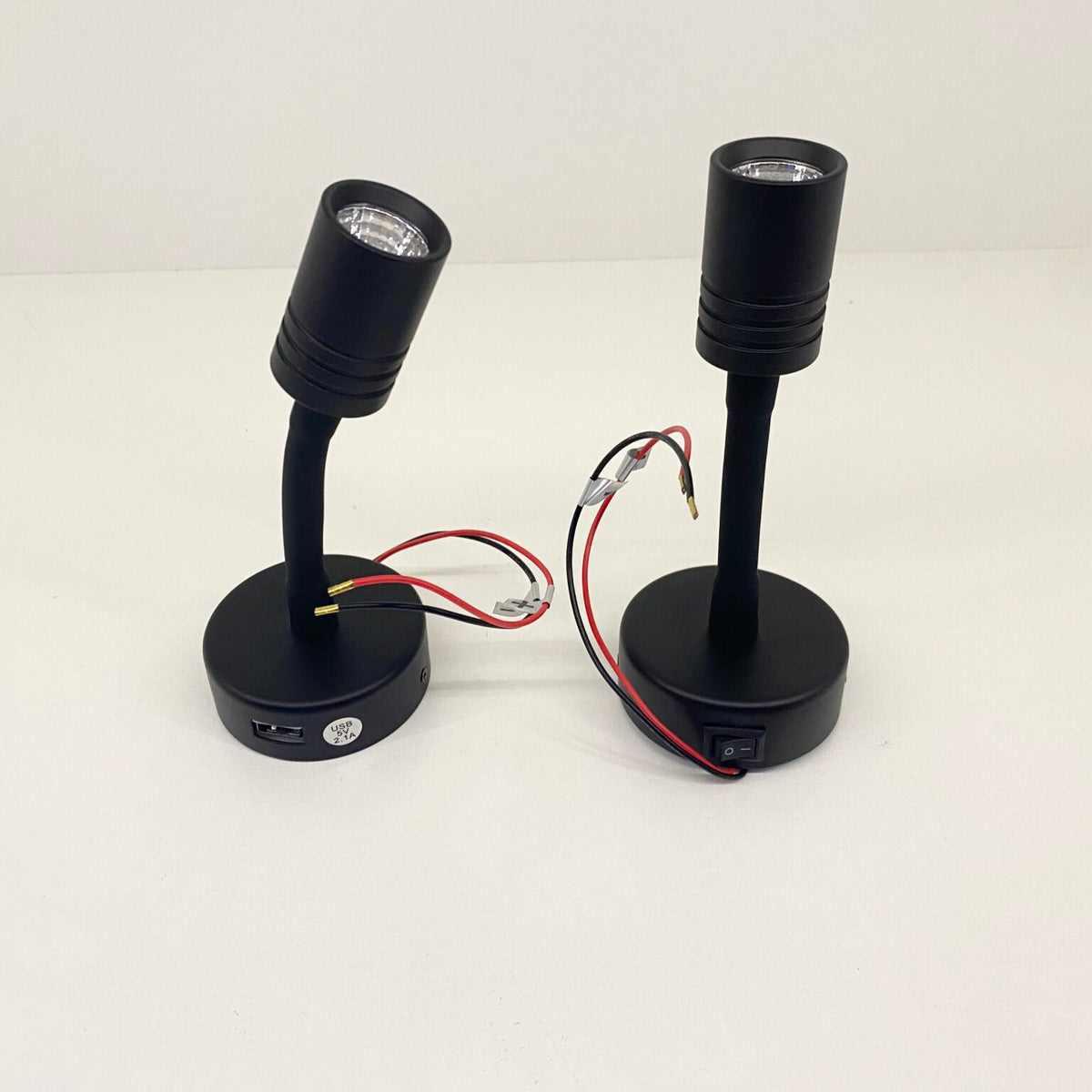 LED Reading Light Gooseneck USB - Black 5V (Pair) – One Stop Caravan Shop
