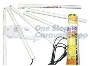 FOLDAWAY TALLBOY ANTENNA TO SUIT WIND UP CAMPER CARAVAN CAMPER