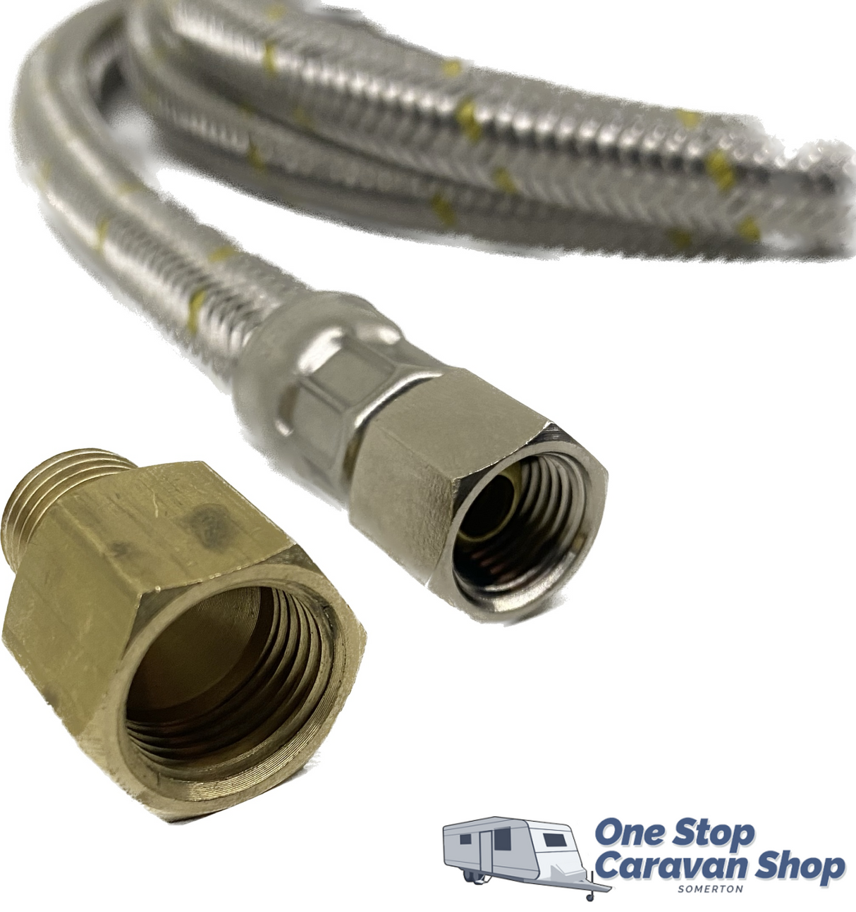 Gas Bayonet Hose 3m 1/4 with Adapter to suit 3/8 Webber BBQ