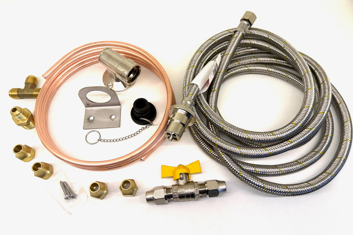 3/8 Gas Bayonet Installation Kit w/ 2m SS 3/8 Hose