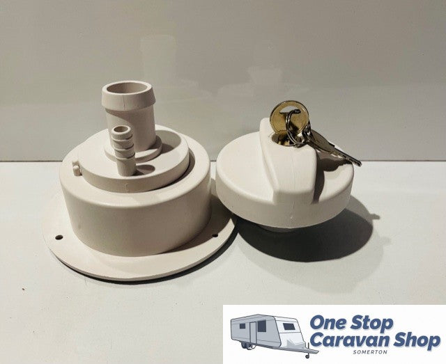 Water Filler with Lockable Cap - White