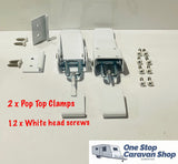 Roof Clamp for Pop Top White set of 2 (with white pan head screws)