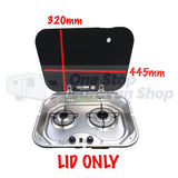 Glass Lid t/s Camec 2 Gas Burner Hob