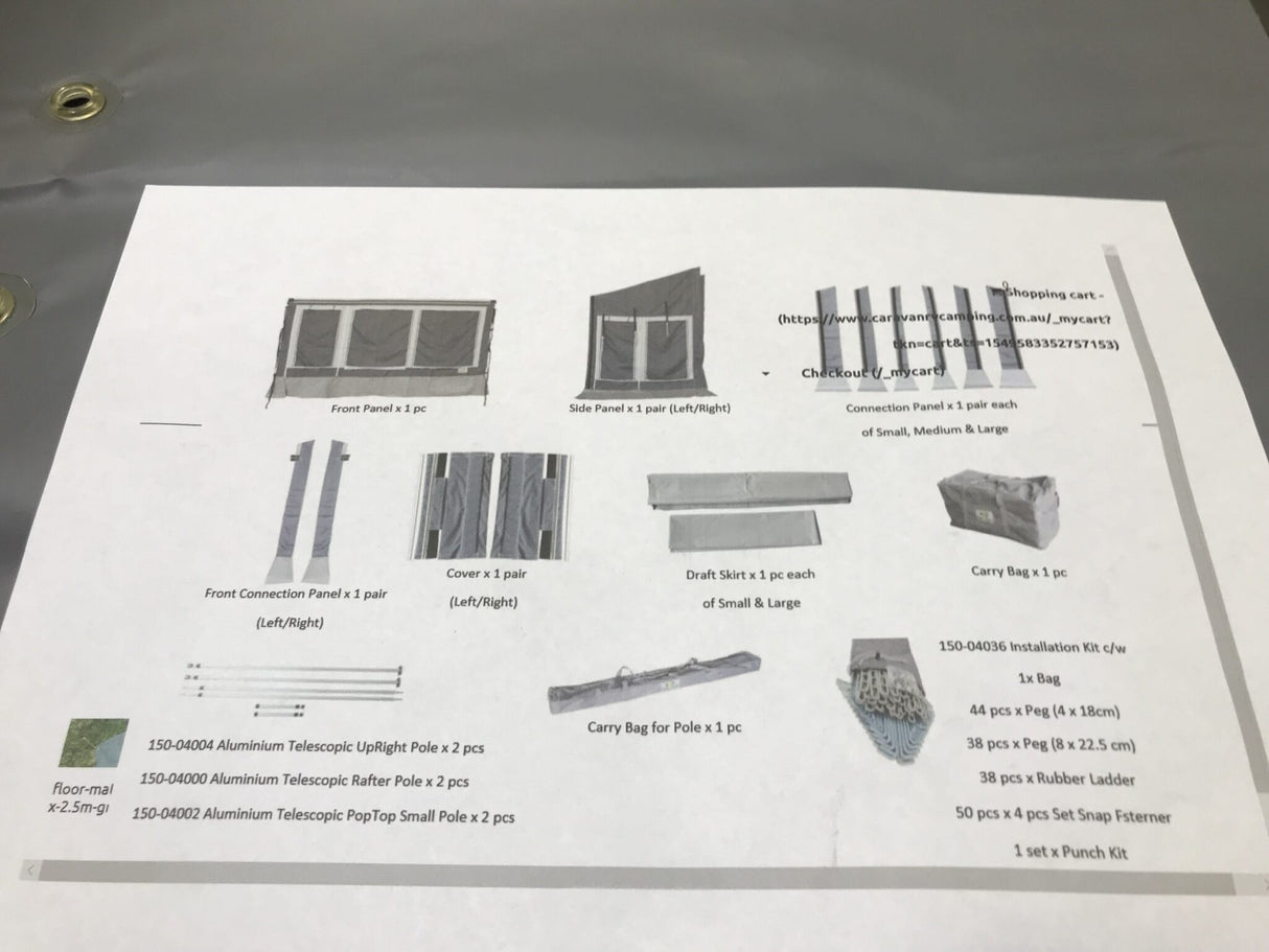 Coast Awning Wall Kits To Suit 18' Rollout Awning
