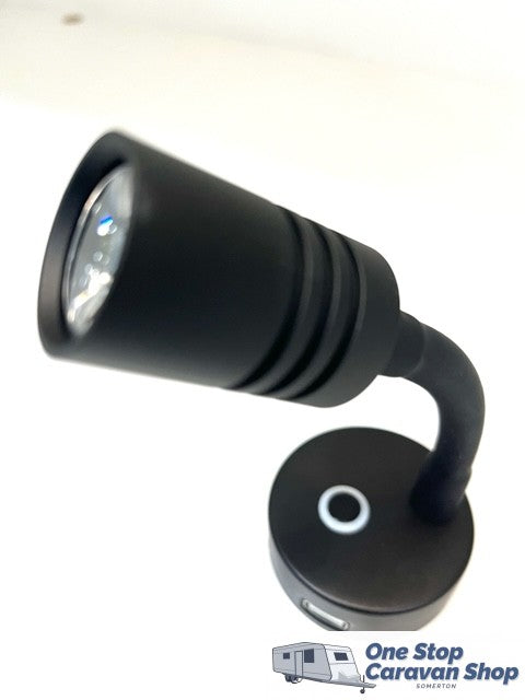 LED Reading Light Gooseneck USB - Black