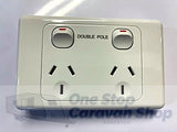 White Double Pole 10AMP Powerpoint for Caravan -  OSCSAS318
