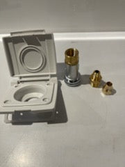 Wall Mounted Gas Bayonet Straight & Cover 3/8 Outlet, Flared Connection (White)