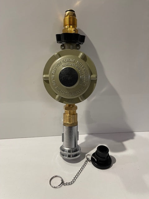 GAS BAYONET ADAPTOR SINGLE WITH REGULATOR & DUST CAP- OSCSGBASGLREG