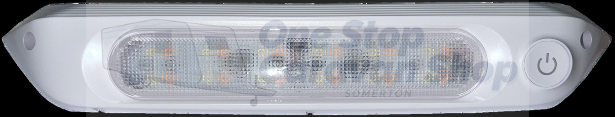 287 mm LED Awning Light with Amber Insect Repellant Mode, Switch, & White Base