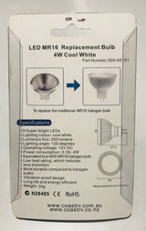 LED MR16 Replacement Bulb (Cool White) 4W