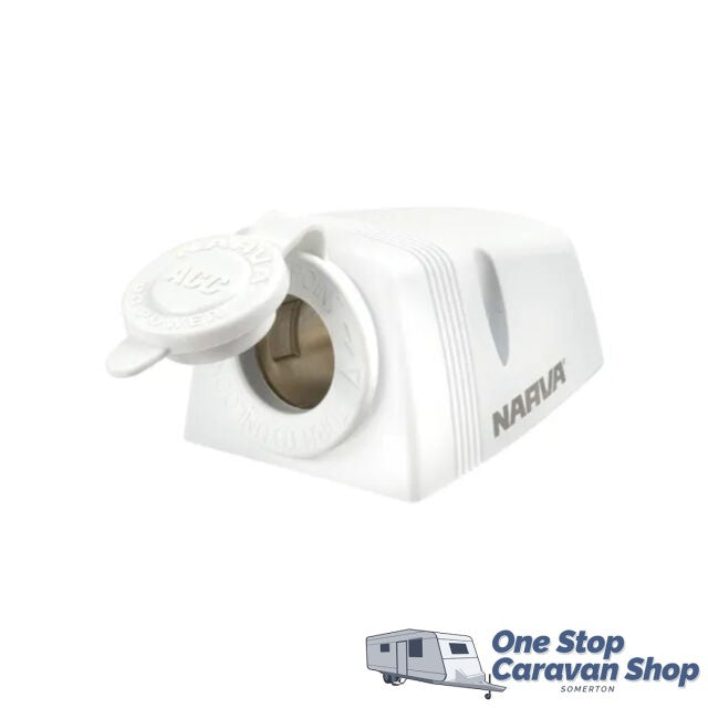 NARVA Heavy Duty Surface Mount Accessory Socket - White