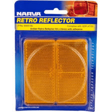 Narva Retro Adhesive Reflector (Amber) 94mm x 44mm Per Pair