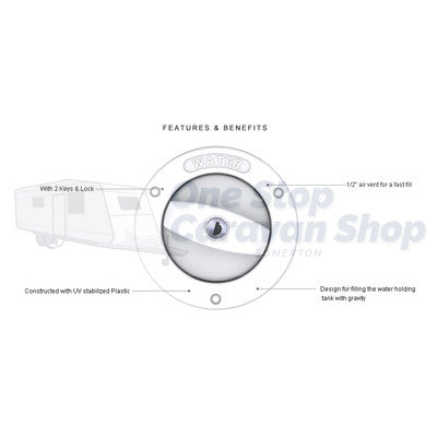 SEAFLO LOCKABLE WATER INLET - WHITE