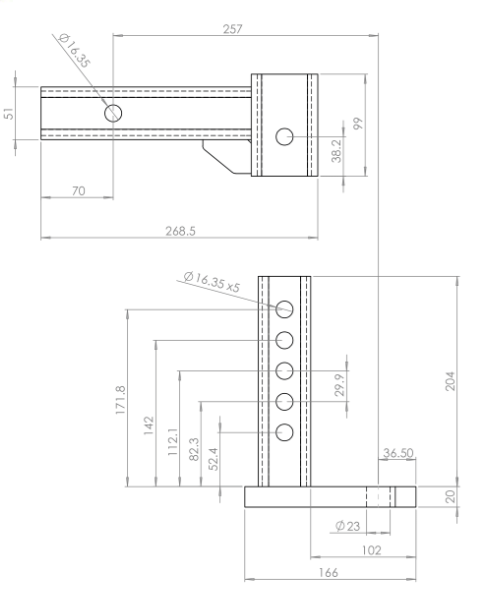 3.5T Heavy Duty Adjustable Tow Ball Mount (Standard Type)