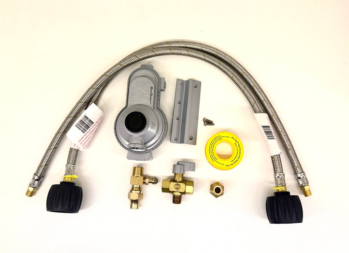 Dual Flexi Pigtail Caravan Gas Regulator Kit LCC27