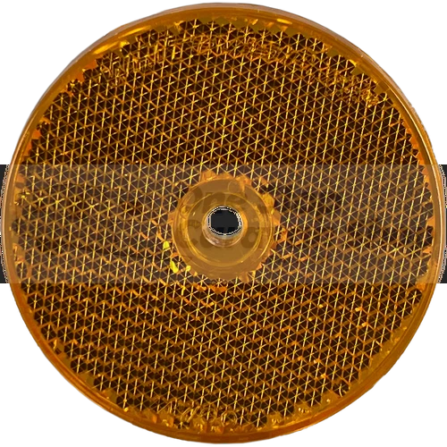 60mm Round Amber Reflector - Pair