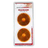 60mm Round Amber Reflector - Pair