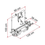 Fiamma Caravan XL A Pro 200 E-Bike Rack - 2 Bikes / 50kg - Suits Caravan A-Frames