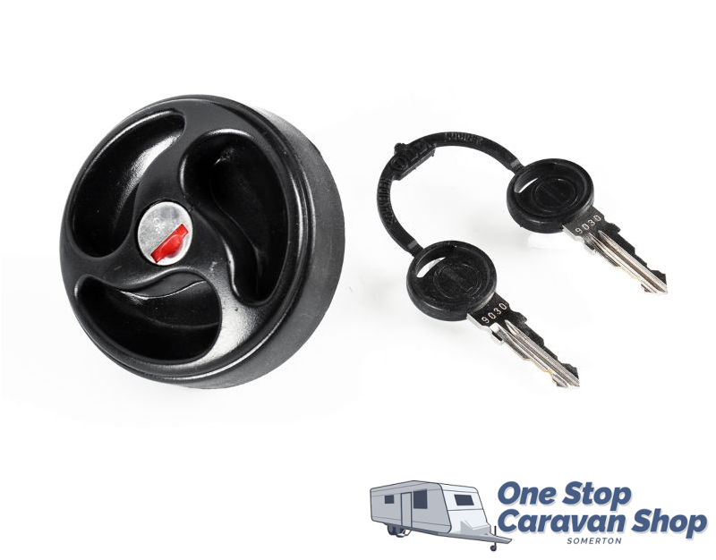 Lockable Water Filler - Cap and Key - Black