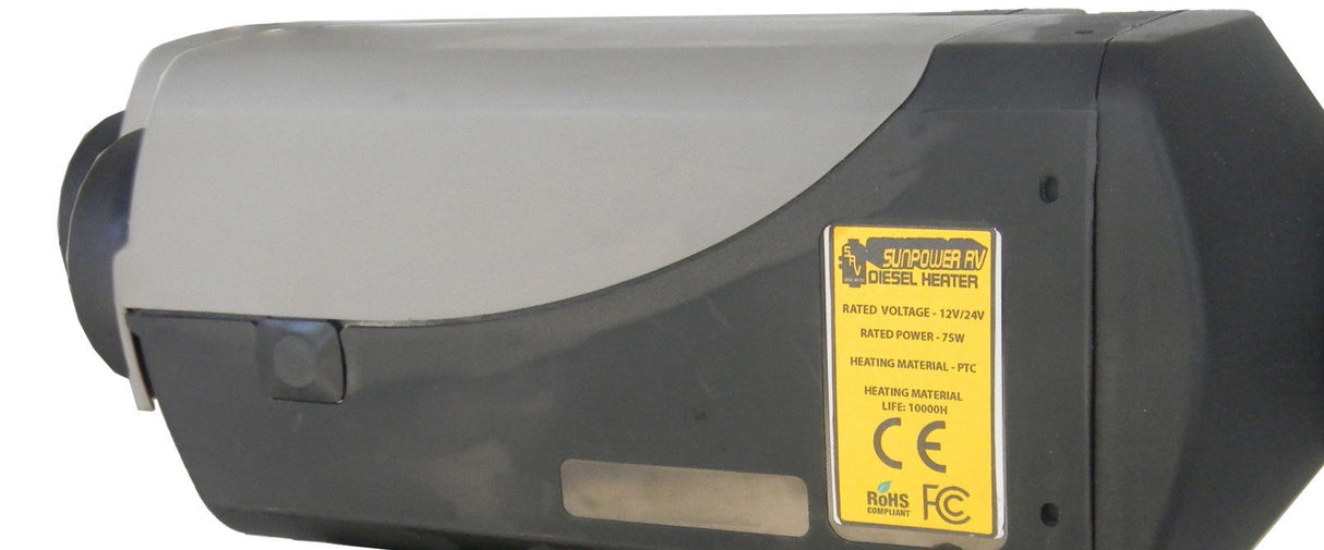 SUNPOWER RV DIESEL HEATER 2.5KW & DIESEL FUEL TANK BLACK - LOCKABLE KIT