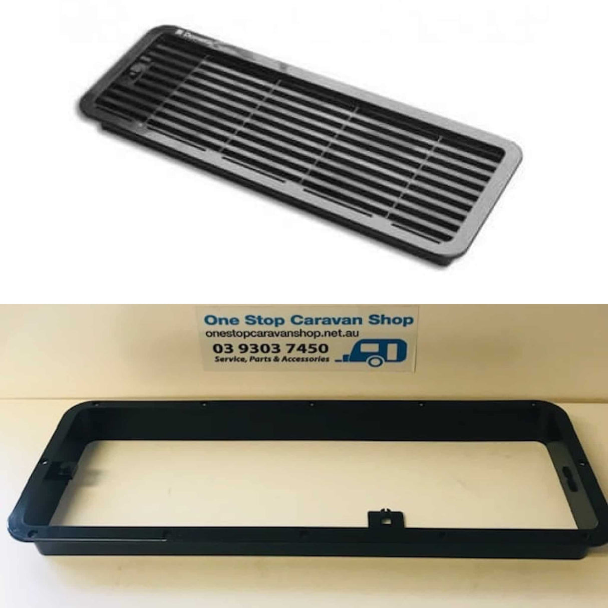 Dometic Fridge Vent - Lower Insert & Frame Black