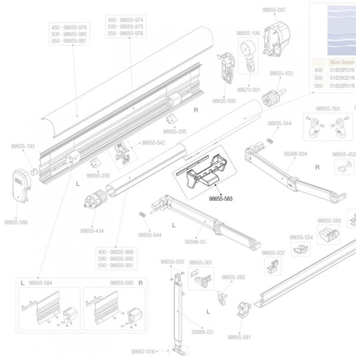 Fiamma Roller Tube Support F45L