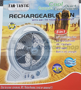 FANTASTIC 10" RECHARGEABLE OSCILLATING 12v FAN W/AM-FM RADIO BOAT CAR CARAVAN