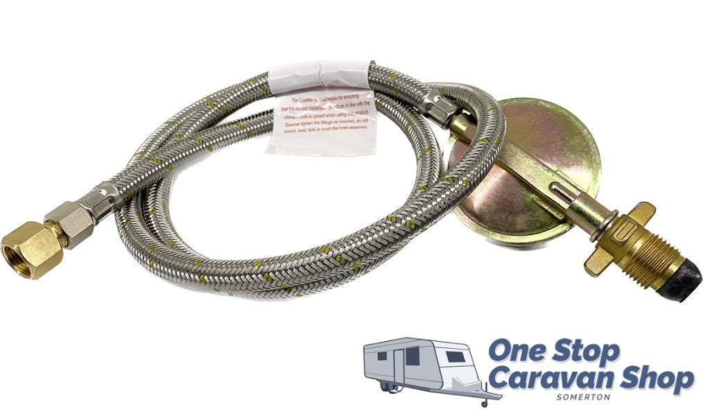 1200mm 1/4" FBSP Gas Hose with Regulator and Adapter to suit Webber BBQ