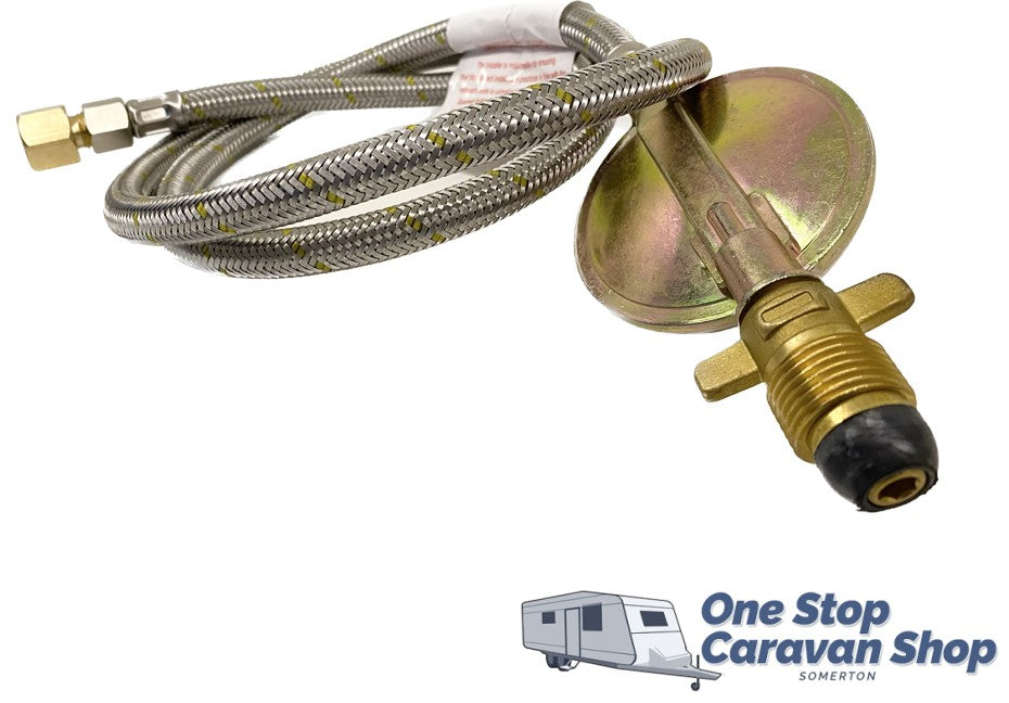 1200mm 1/4" FBSP Gas Hose with Regulator and Adapter to suit Webber BBQ