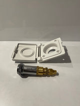 Wall Mount Gas Bayonet straight 3/8 and Cover (White) - OSCSWMGBCS