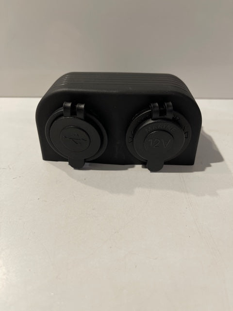 12V Single Power Outlet with Dual USB (Black) - OSCS12VDUALUSB